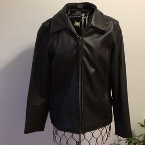 Vintage brown Eddie Bauer leather jacket.